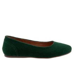 Softwalk Shiraz S2160-335 Womens Green Wide Suede Ballet Flats Shoes