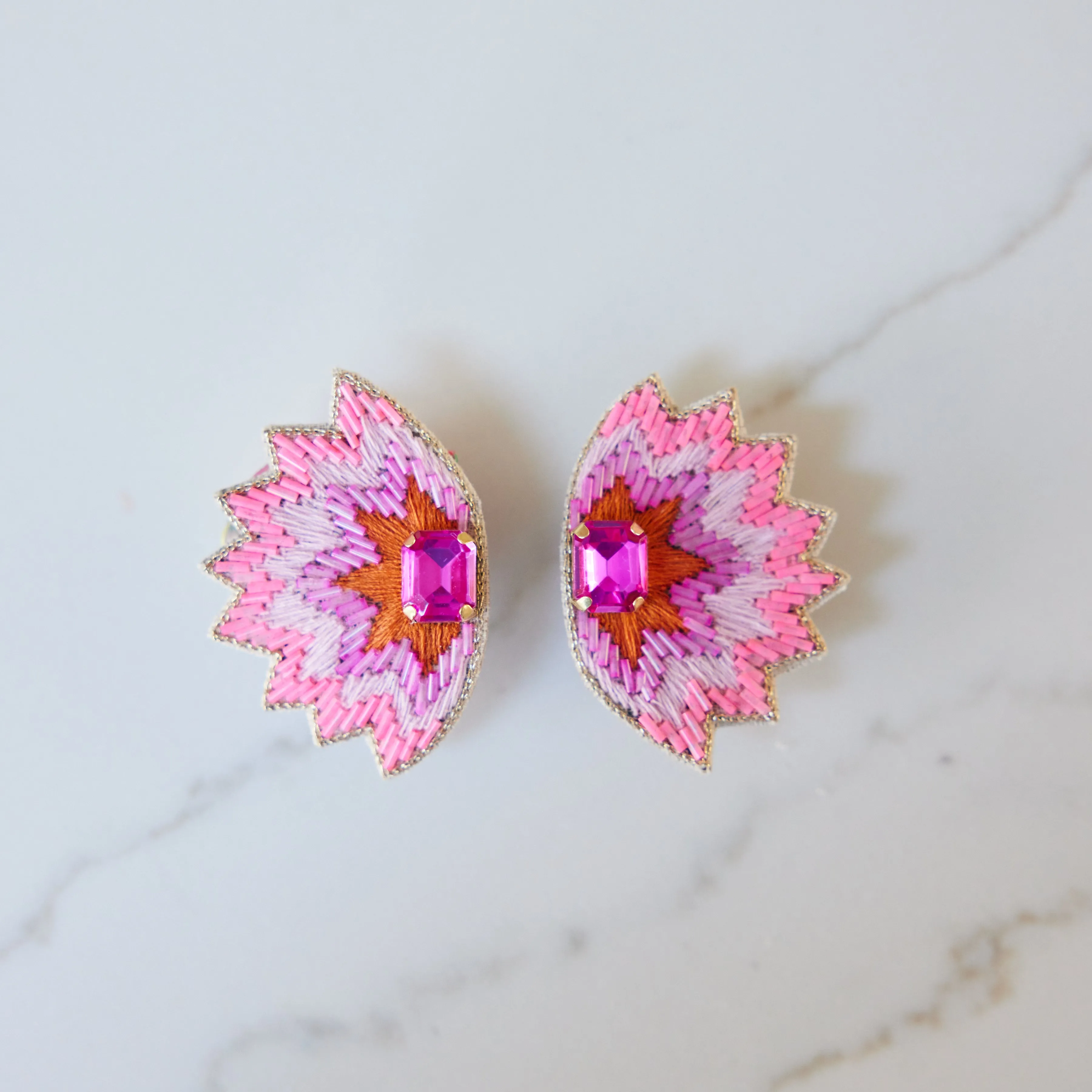 Soho Studs in Pink and Orange