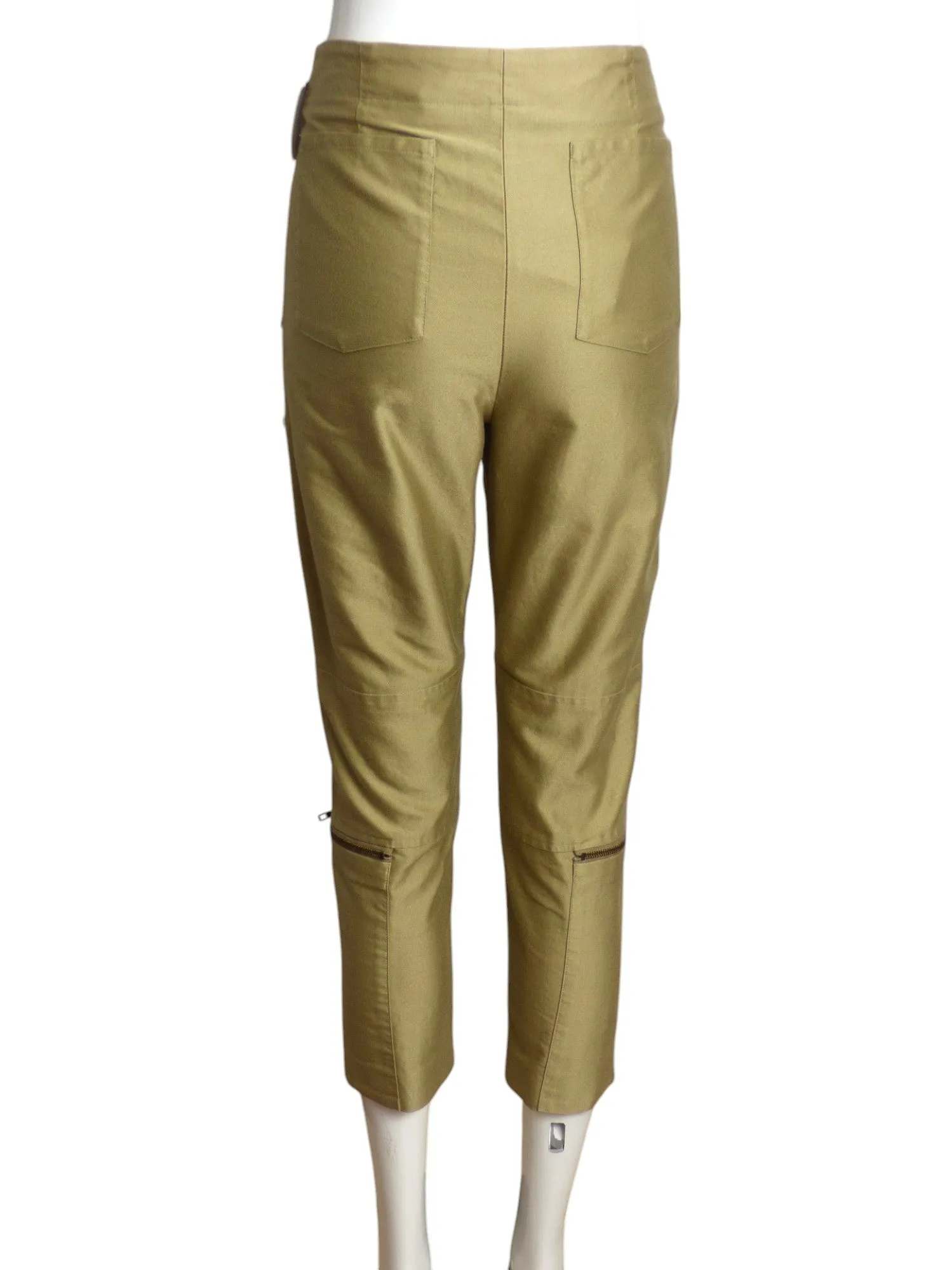 STELLA MCCARTNEY- NWT 2012 Khaki Moto Pants, Size 6