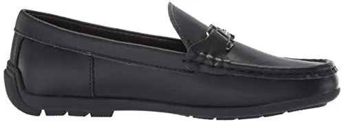 Steve Madden Boy's BLANGE Shoe, Black Leather, Size 2 Little Kid