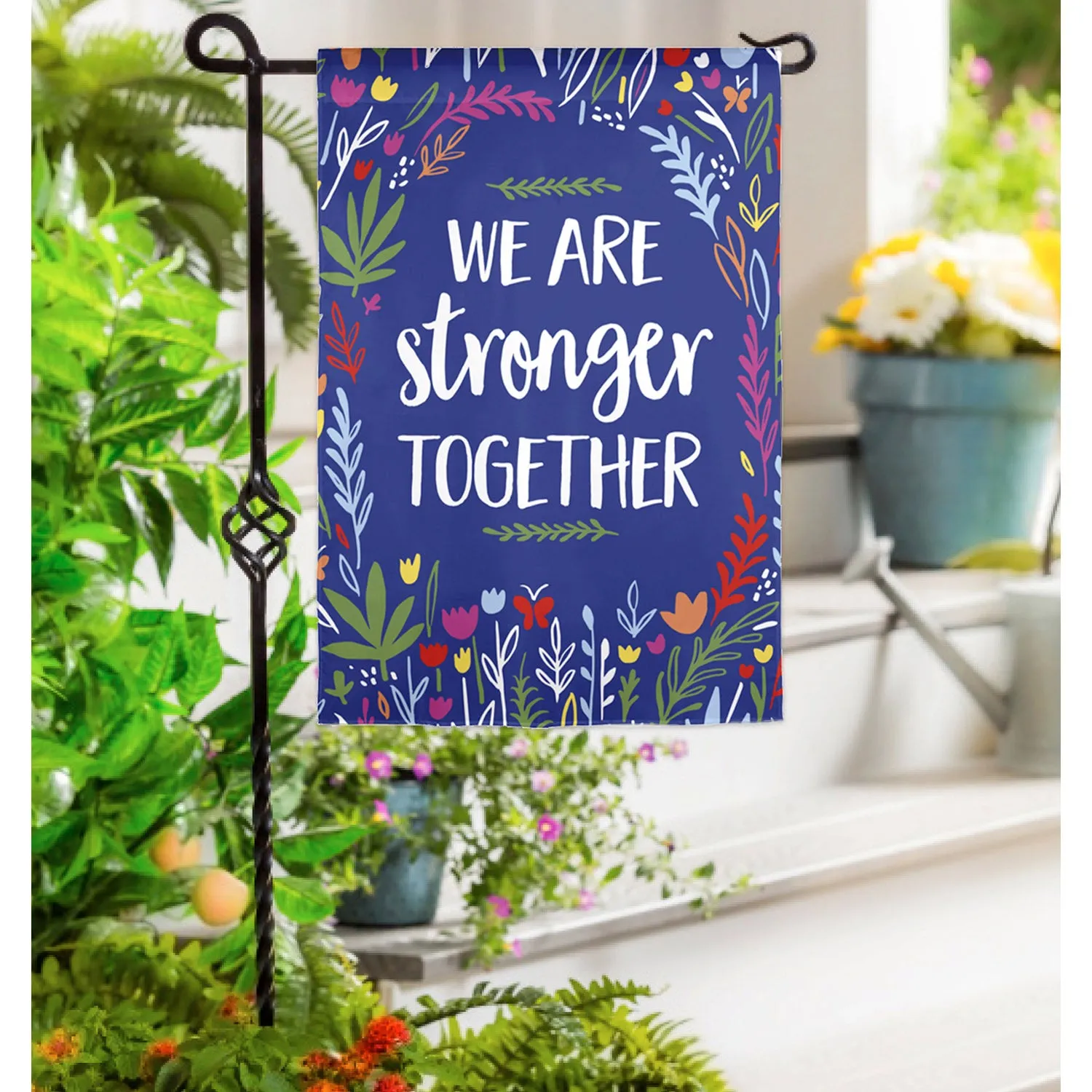 Stronger Together Garden Textured Suede Flag,14es9783