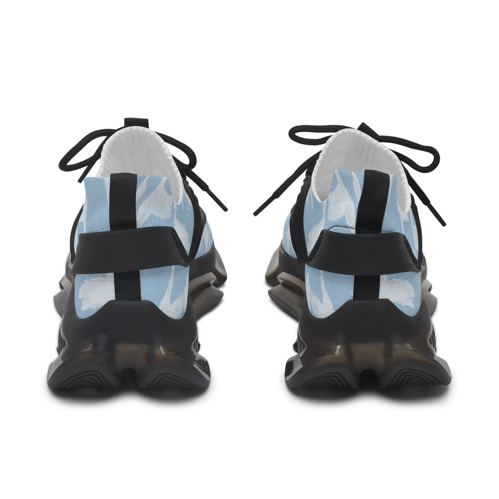 Stylish Women's Mesh Sneakers - Blue Floral Design for Comfort & Breathability
