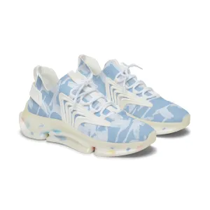 Stylish Women's Mesh Sneakers - Blue Floral Design for Comfort & Breathability