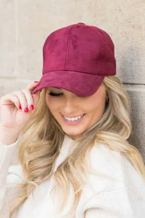 Suede Boyfriend Hat- Wine