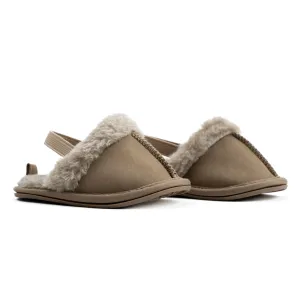 Suede Slippers - Beige