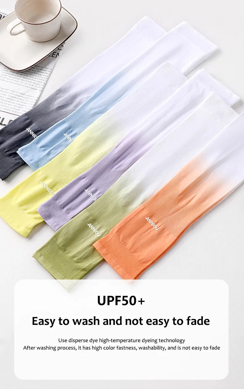 Sun Protection Ice Silk Color Gradient Uv Arm Sleeves