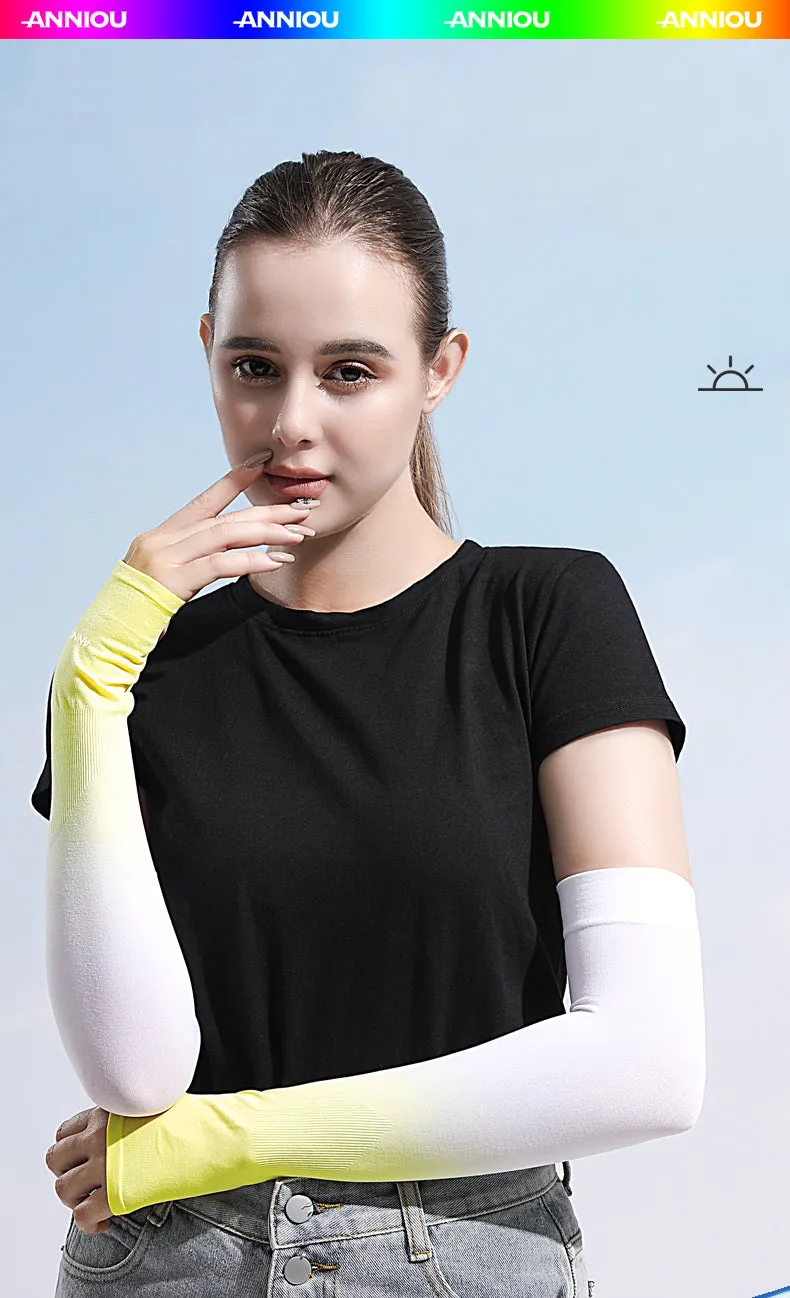 Sun Protection Ice Silk Color Gradient Uv Arm Sleeves