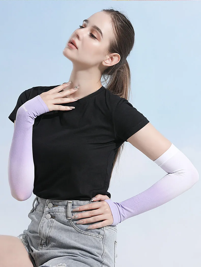 Sun Protection Ice Silk Color Gradient Uv Arm Sleeves
