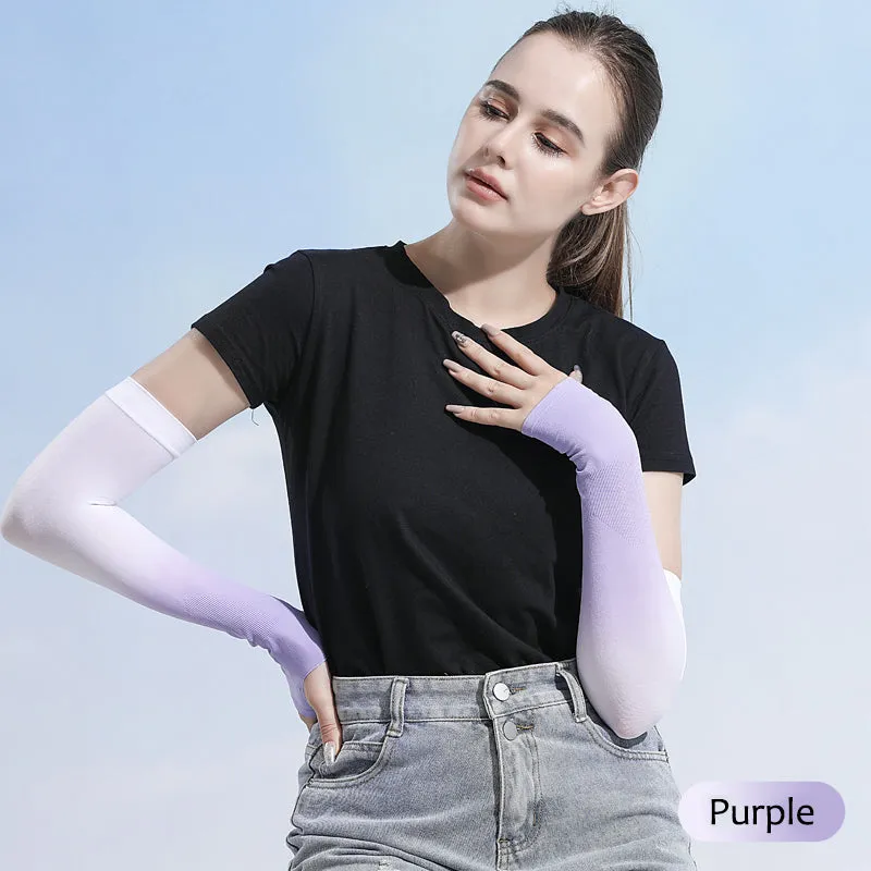 Sun Protection Ice Silk Color Gradient Uv Arm Sleeves