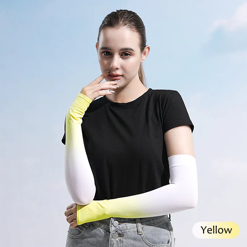 Sun Protection Ice Silk Color Gradient Uv Arm Sleeves