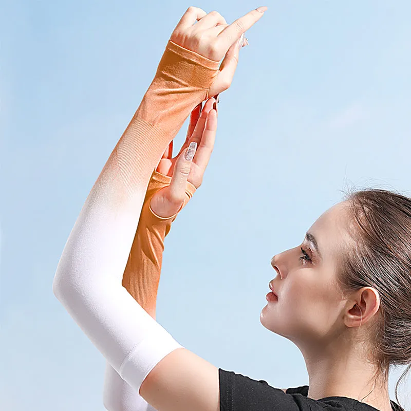 Sun Protection Ice Silk Color Gradient Uv Arm Sleeves