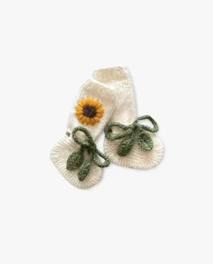 Sunflowers Booties |off white| in stock (9-12m)