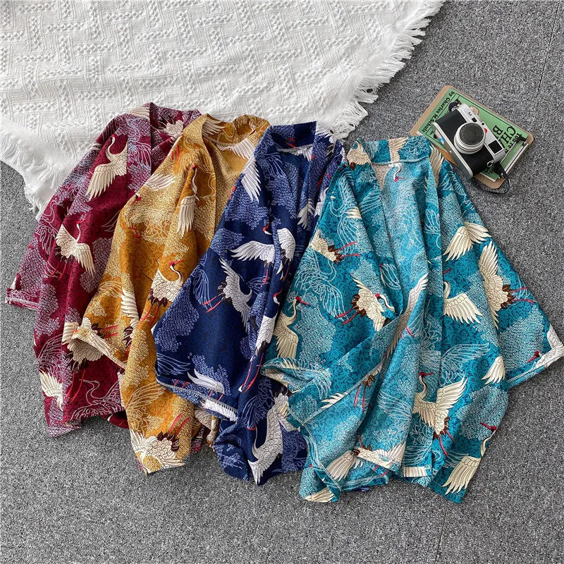 The White Crane of Good Fortune Kimono