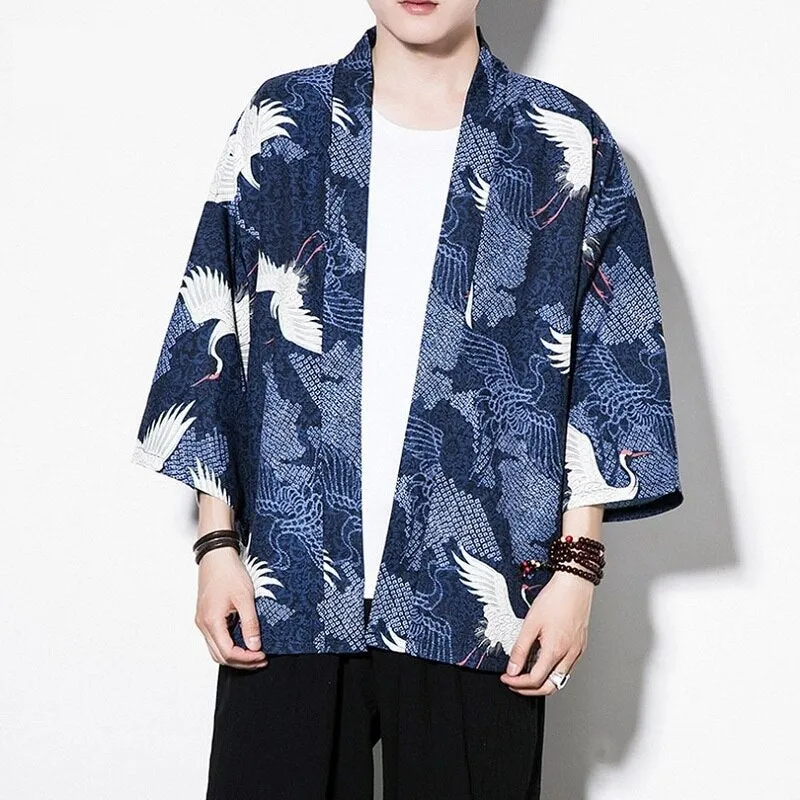 The White Crane of Good Fortune Kimono