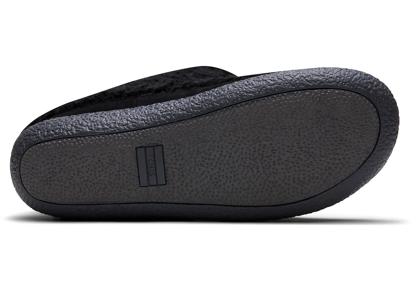 TOMS Women's Inez Black Faux Plush Shearling Slippers