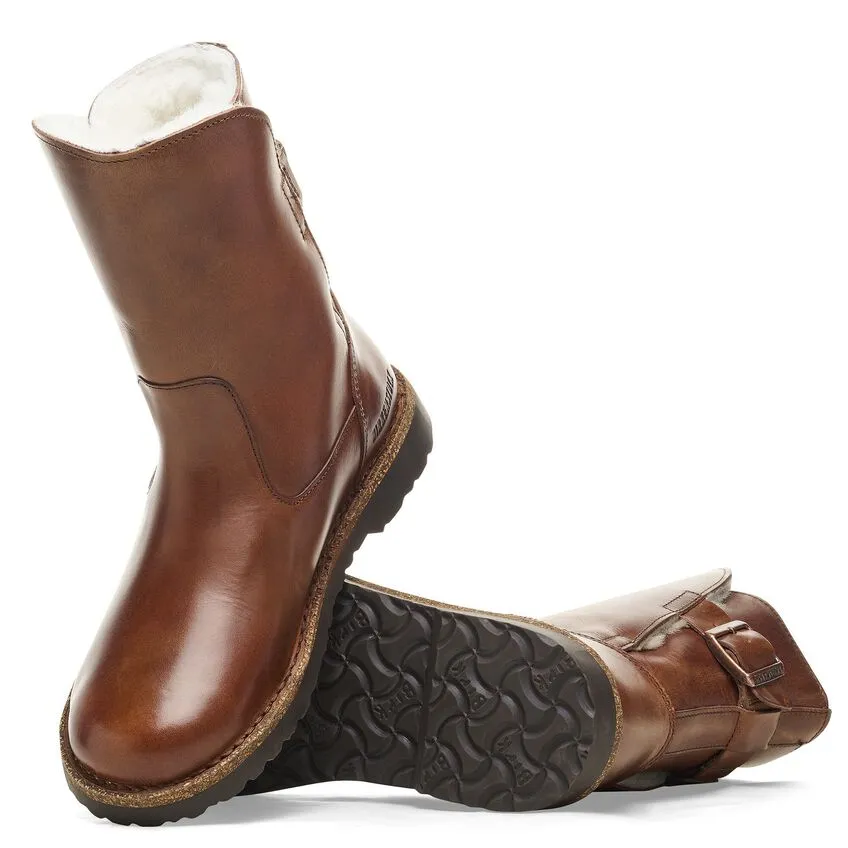 Uppsala - Cognac Leather Shearling||Uppsala - Cuir fourrure cognac
