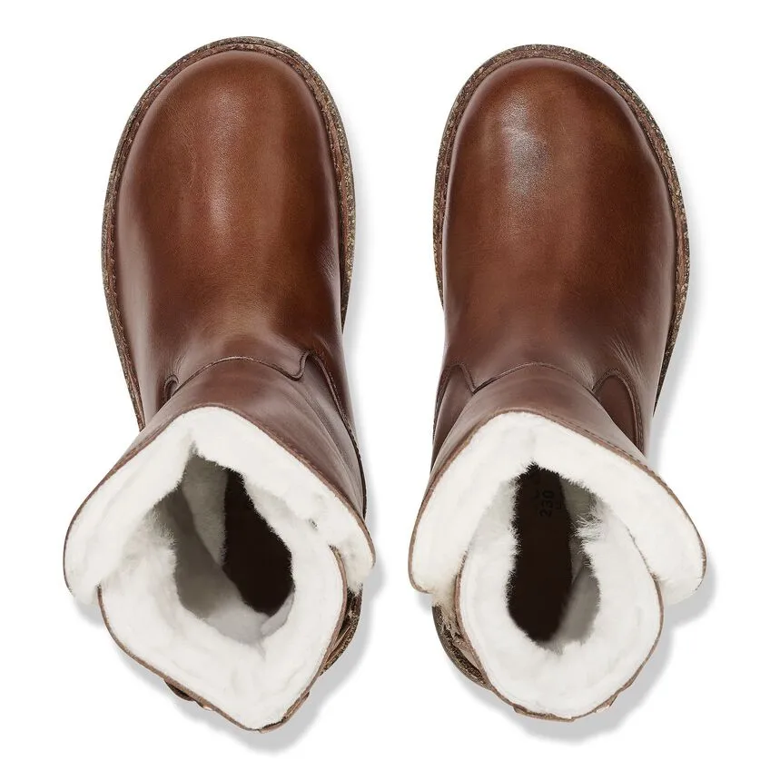 Uppsala - Cognac Leather Shearling||Uppsala - Cuir fourrure cognac