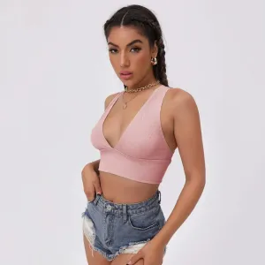Vibe Check Plunge Ribbed Crop Top