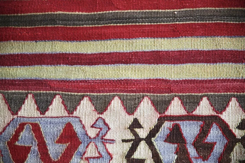 Vintage Anatolian Kilim 5ftx6.6ft