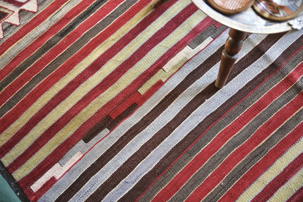 Vintage Anatolian Kilim 5ftx6.6ft