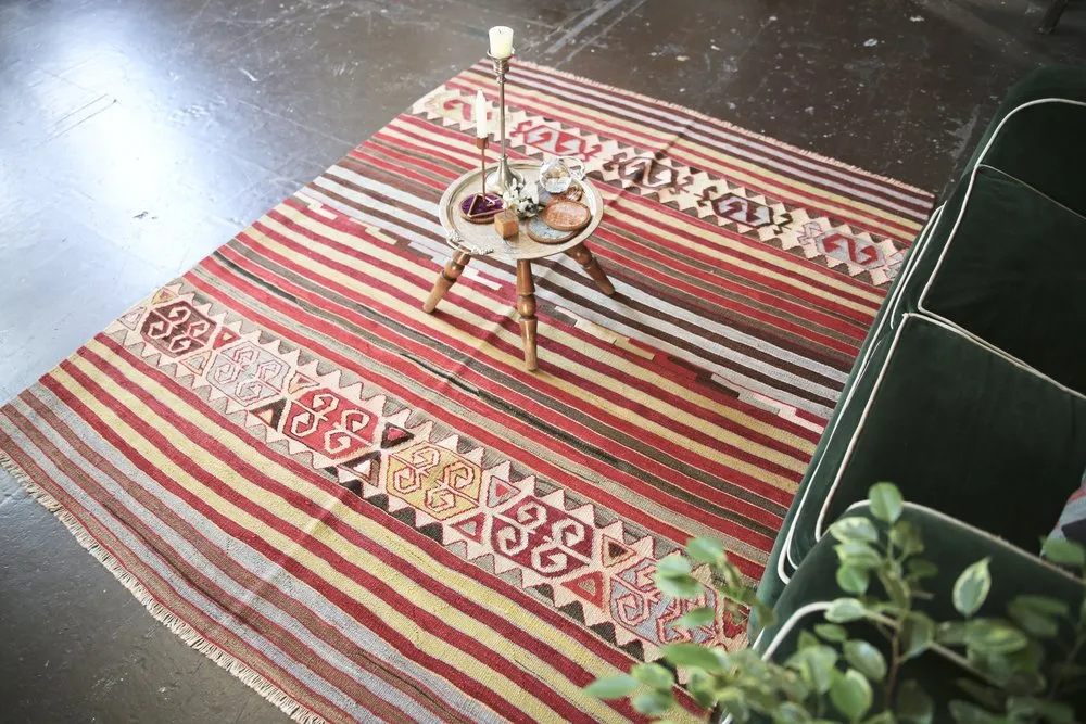 Vintage Anatolian Kilim 5ftx6.6ft