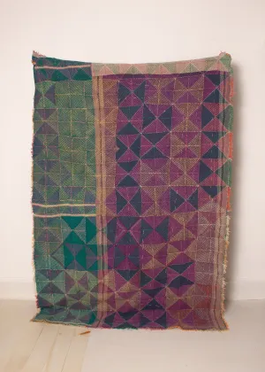 Vintage Dowry Kantha Blanket, #25 - 49"x79" SH