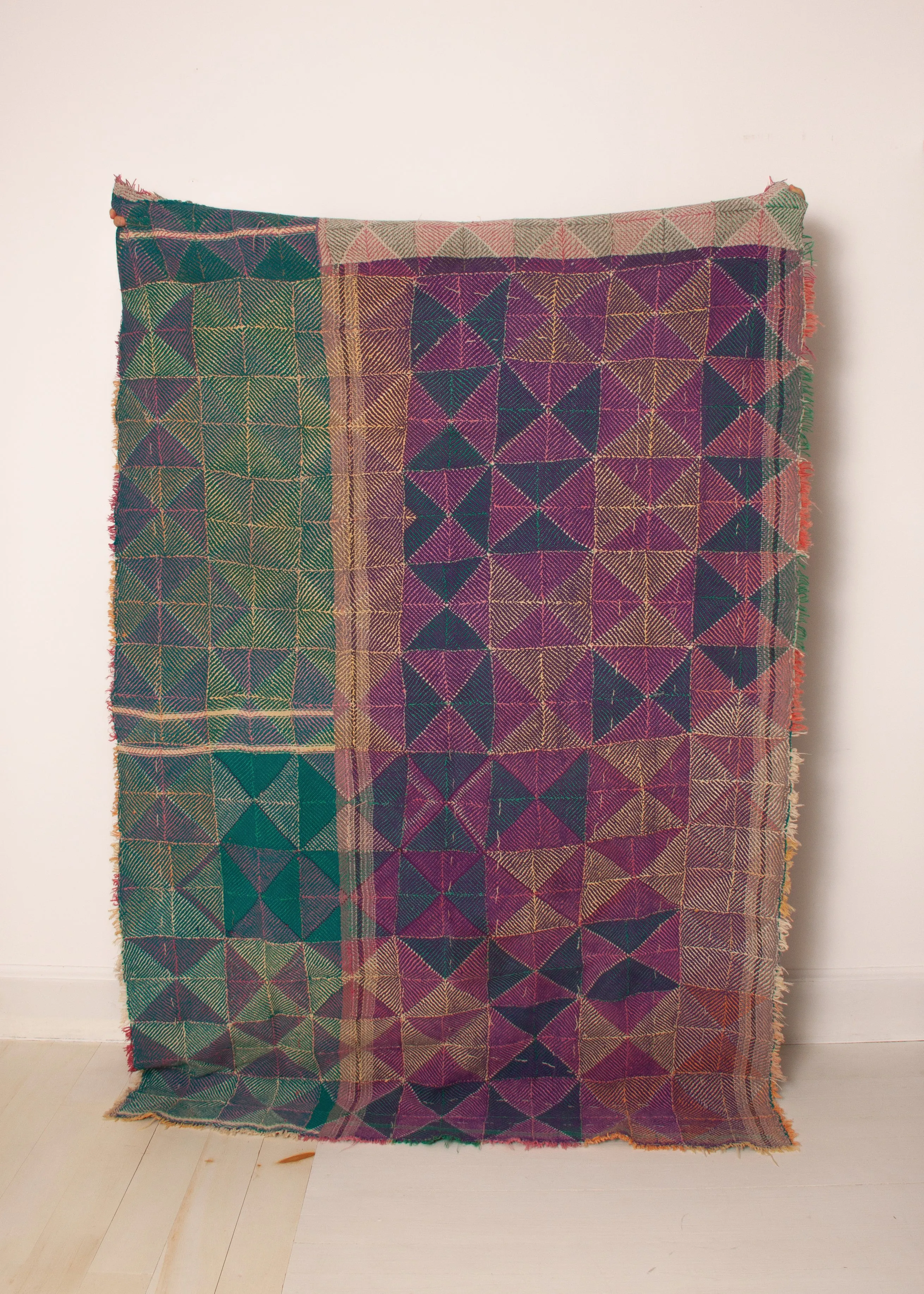 Vintage Dowry Kantha Blanket, #25 - 49"x79" SH