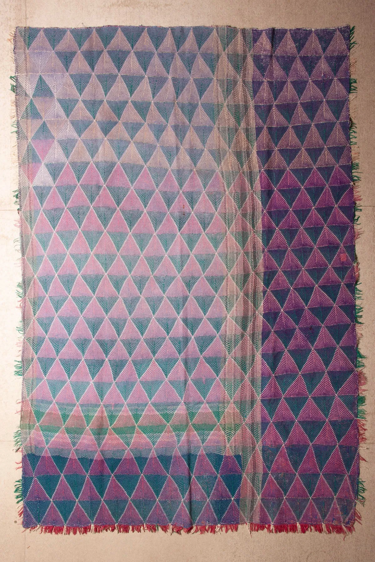 Vintage Dowry Kantha Blanket, #35 - 77"x50"