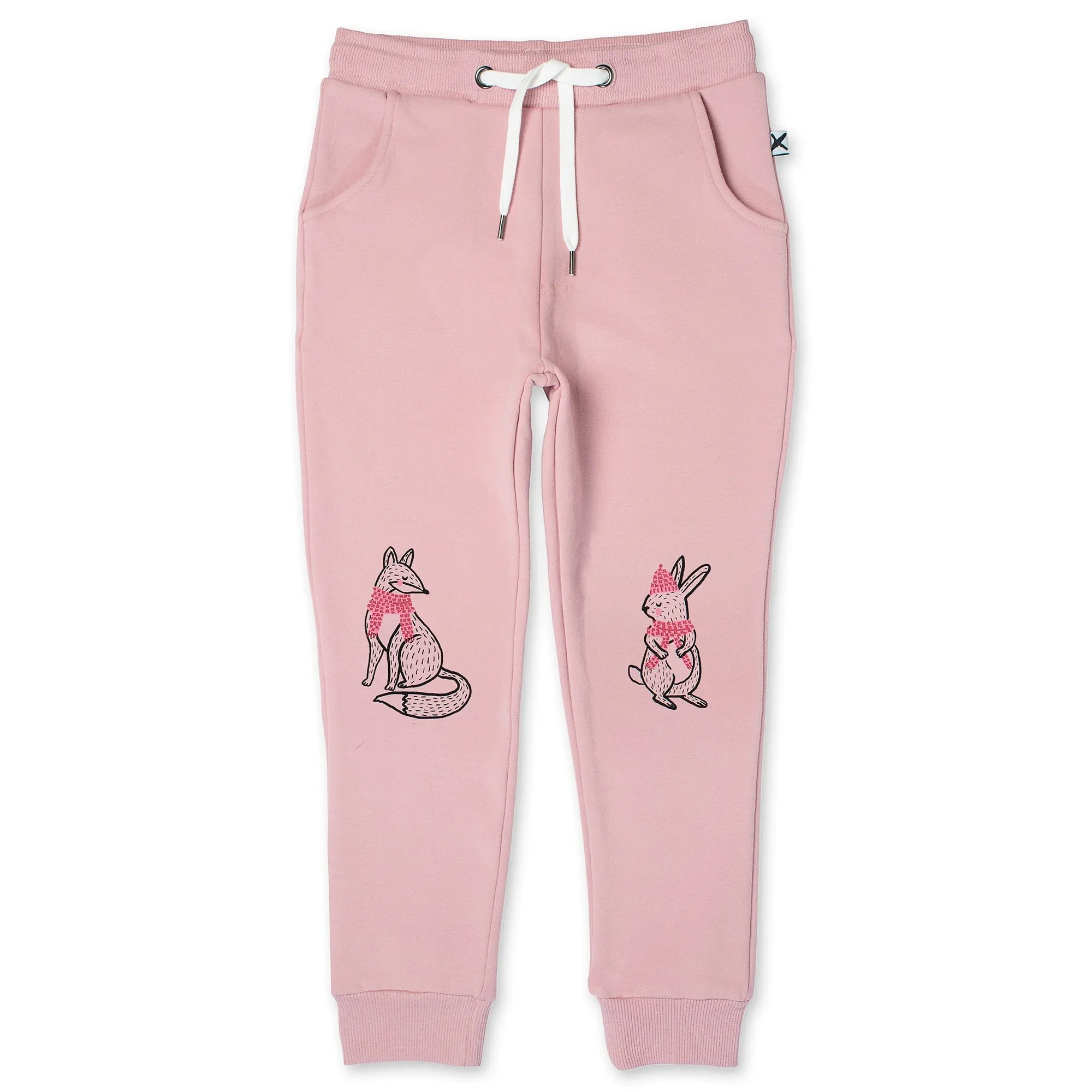 Warm Forest Friends Furry Trackies - Muted Pink