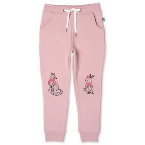 Warm Forest Friends Furry Trackies - Muted Pink