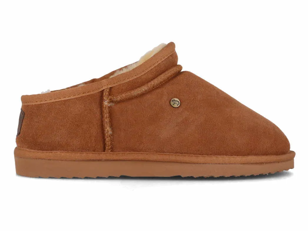 WARMBAT Men Suede Slippers 'Conner,' cognac