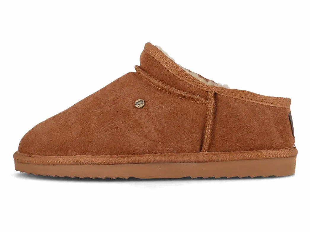 WARMBAT Men Suede Slippers 'Conner,' cognac