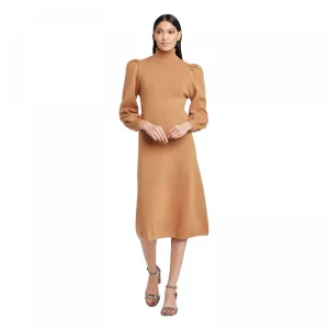 Who What Wear Women's Puff Long Sleeve High Neck Sweater Dress