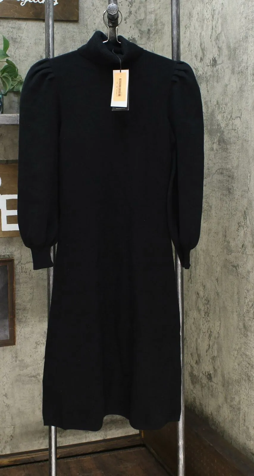 Who What Wear Women's Puff Long Sleeve High Neck Sweater Dress