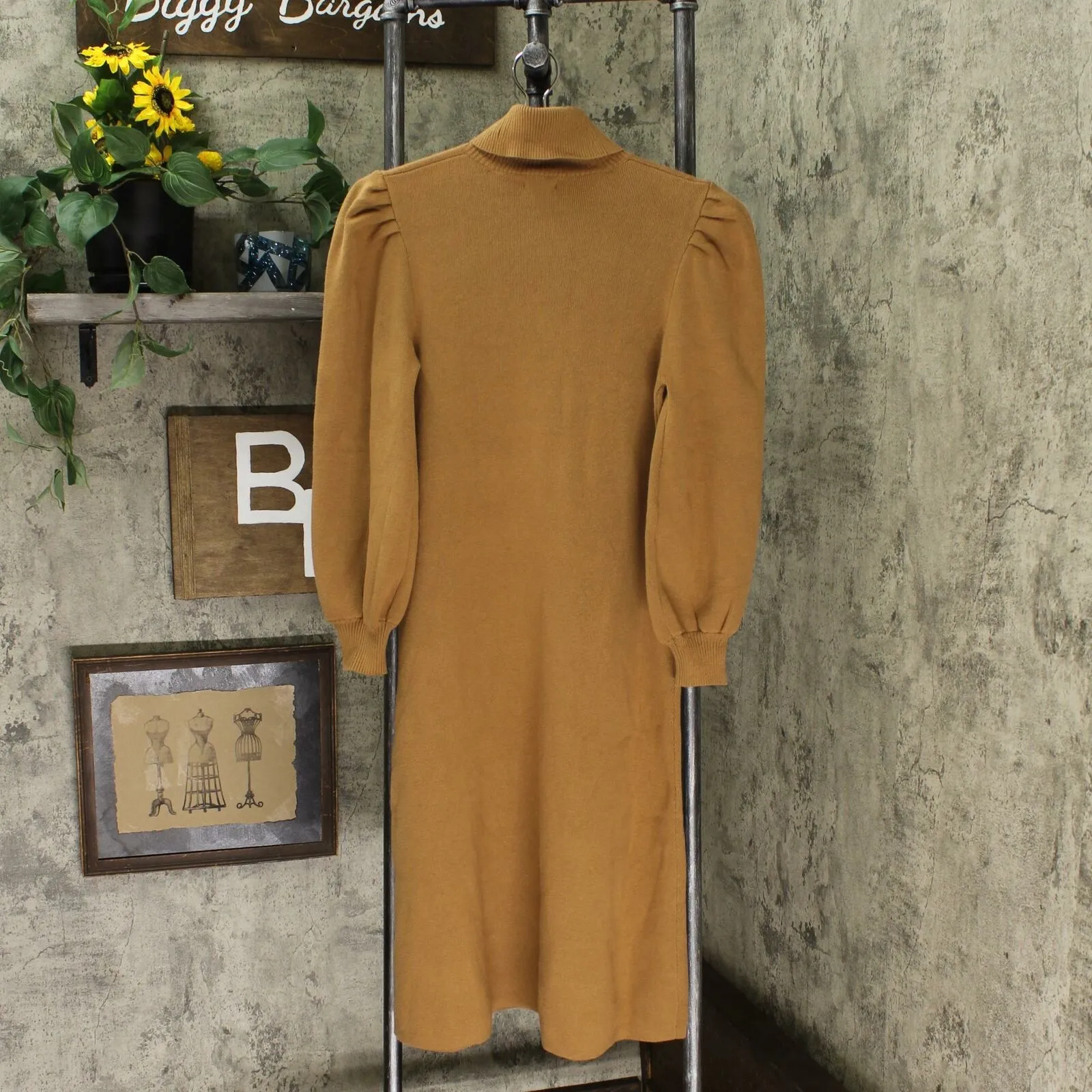 Who What Wear Women's Puff Long Sleeve High Neck Sweater Dress