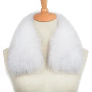 Winter Real Fox Fur Natural White Shawl Warm Collar