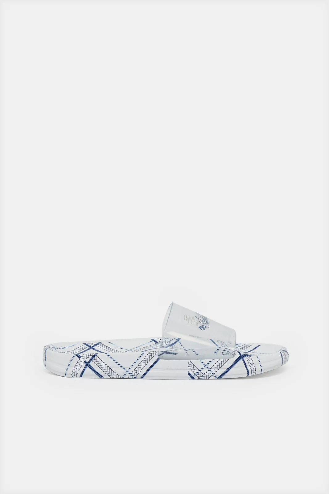 Women White Vinyl Slide