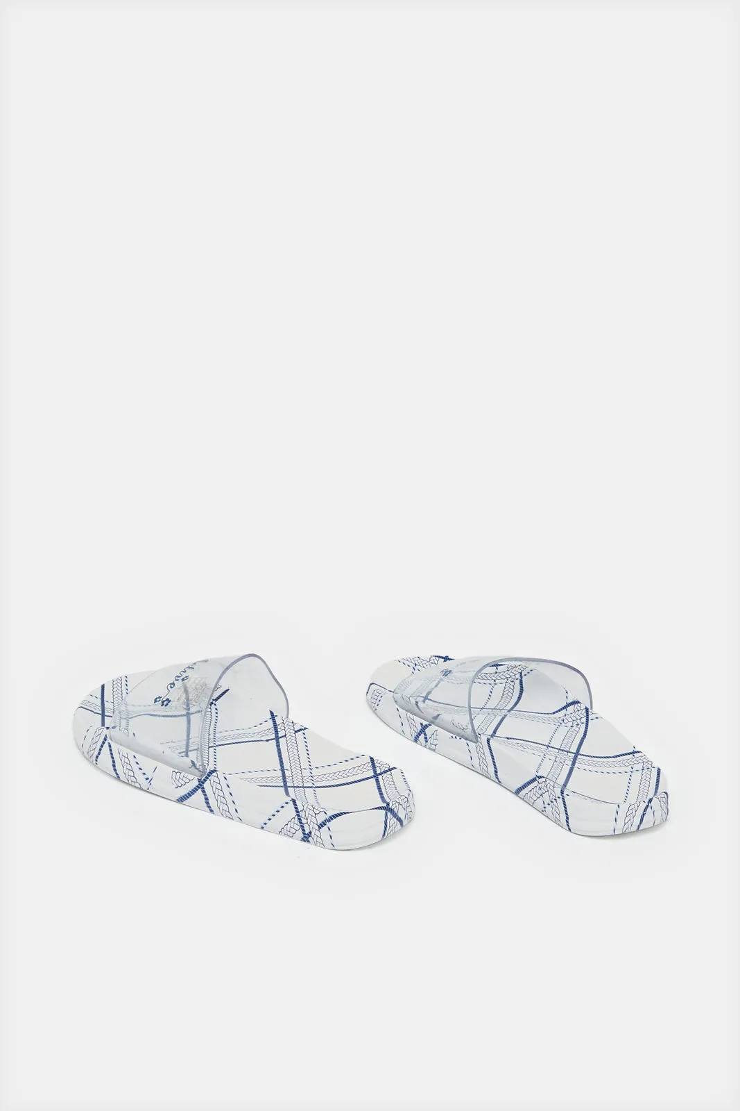 Women White Vinyl Slide