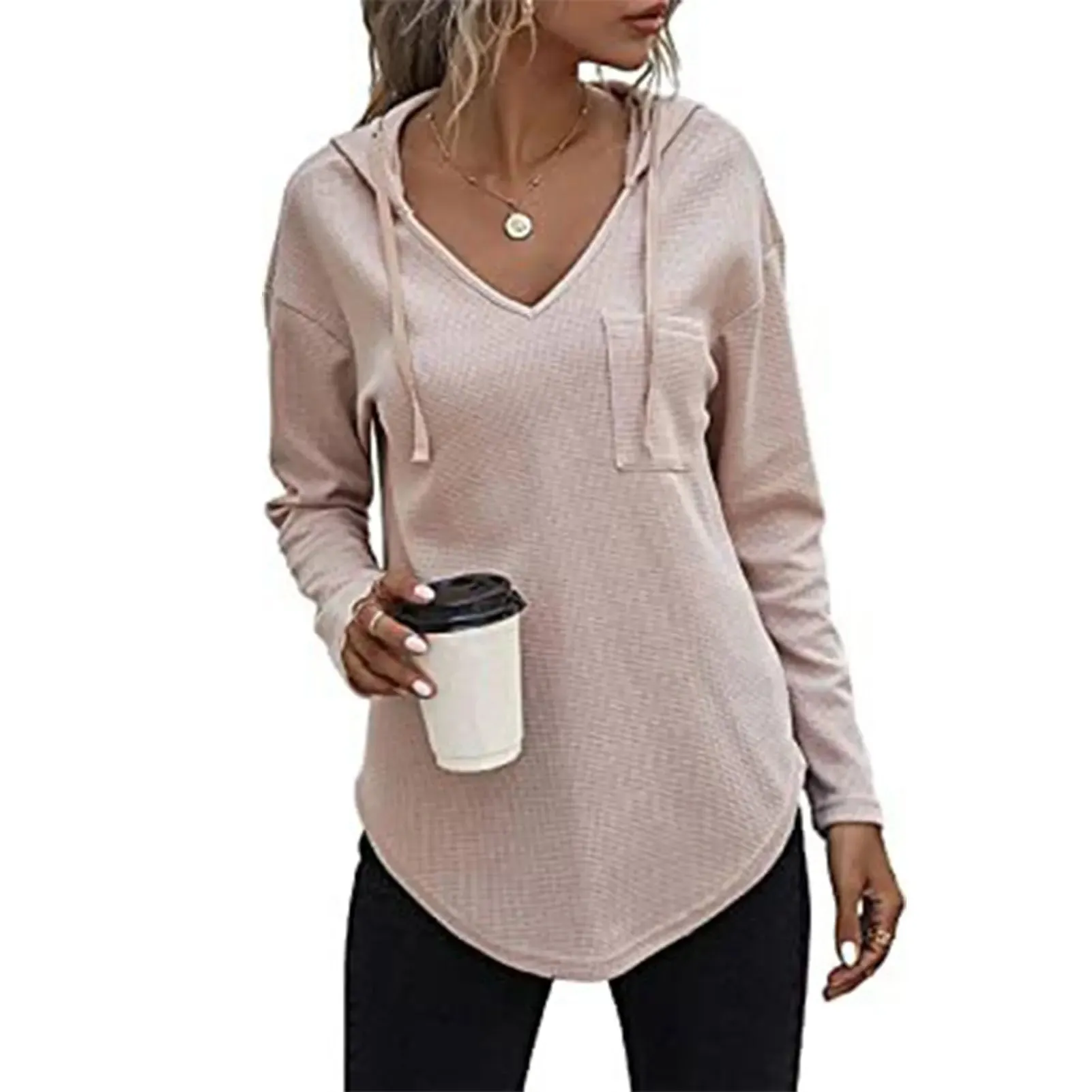 Women's Hoodies Pullover Tops Drawstring Long Sleeve Sweatshirts Fall Clothes With Pocket for Street Wear Date Travel