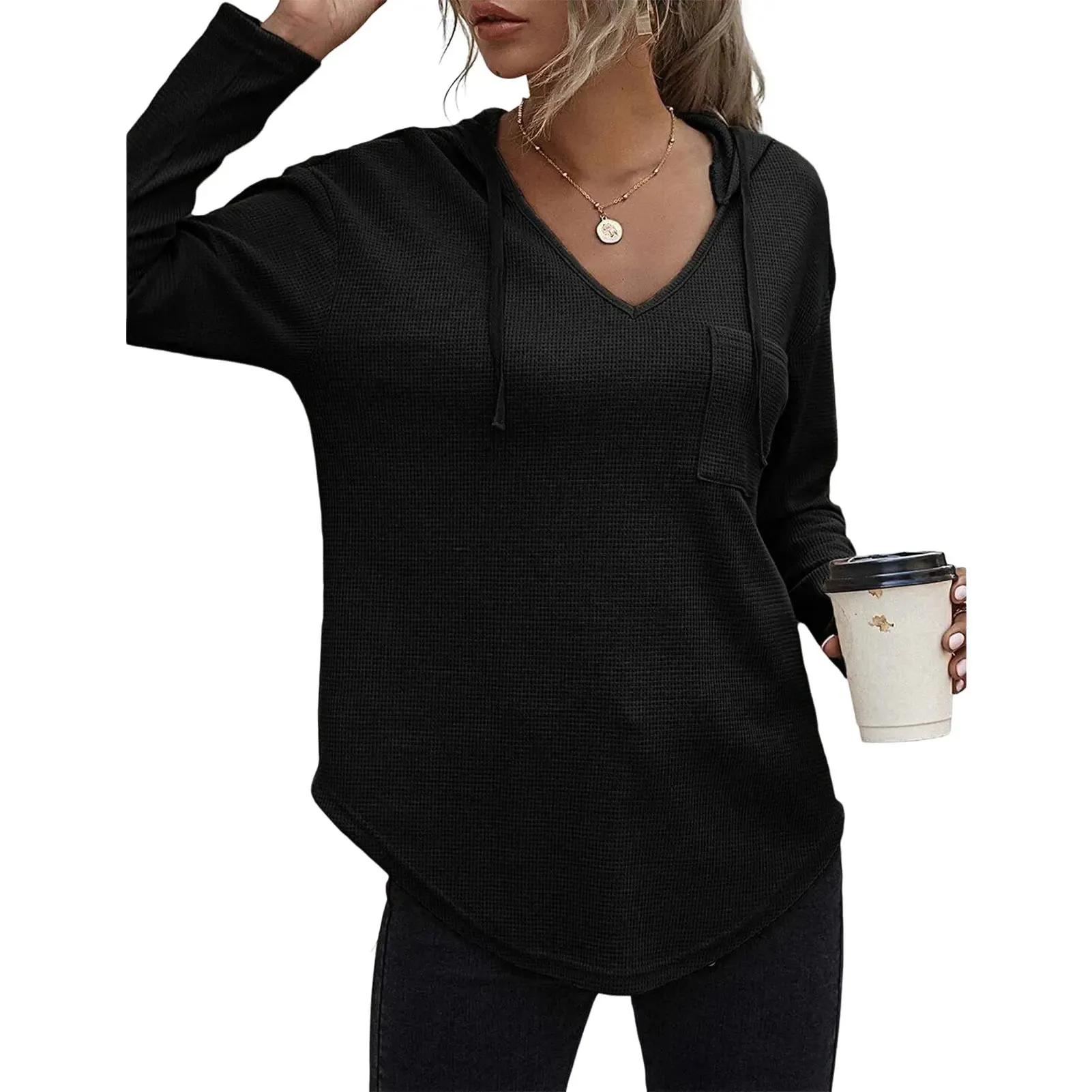 Women's Hoodies Pullover Tops Drawstring Long Sleeve Sweatshirts Fall Clothes With Pocket for Street Wear Date Travel