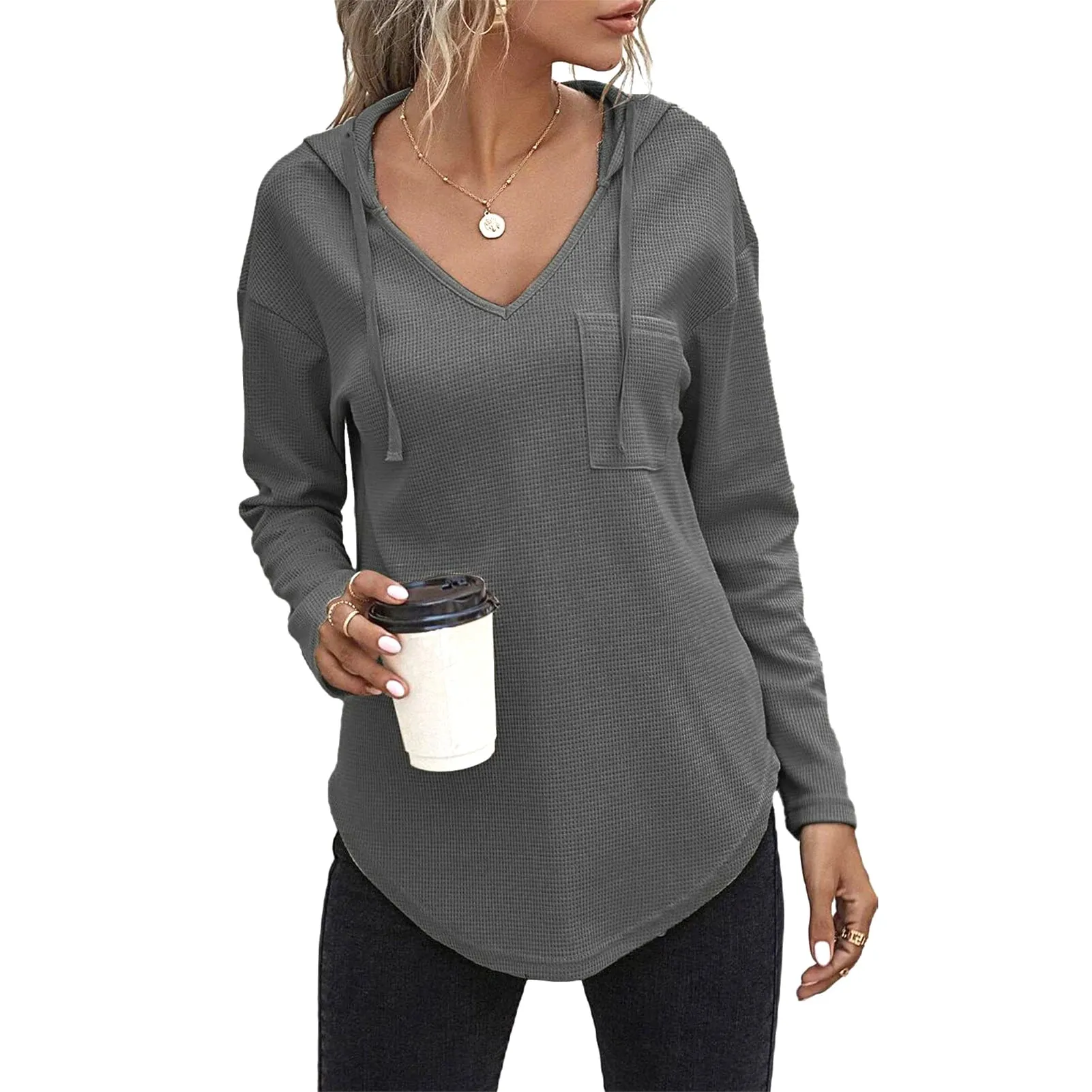 Women's Hoodies Pullover Tops Drawstring Long Sleeve Sweatshirts Fall Clothes With Pocket for Street Wear Date Travel