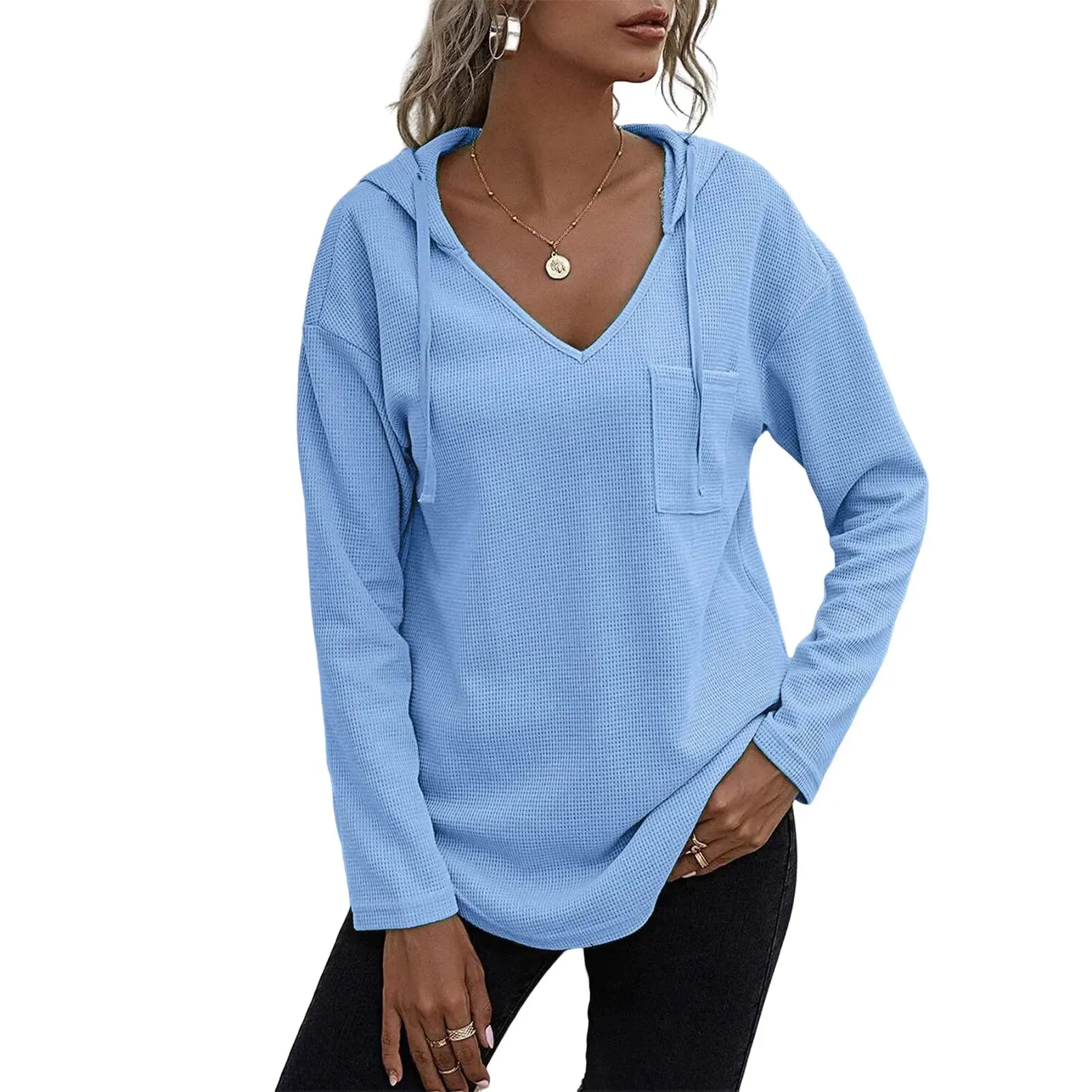 Women's Hoodies Pullover Tops Drawstring Long Sleeve Sweatshirts Fall Clothes With Pocket for Street Wear Date Travel