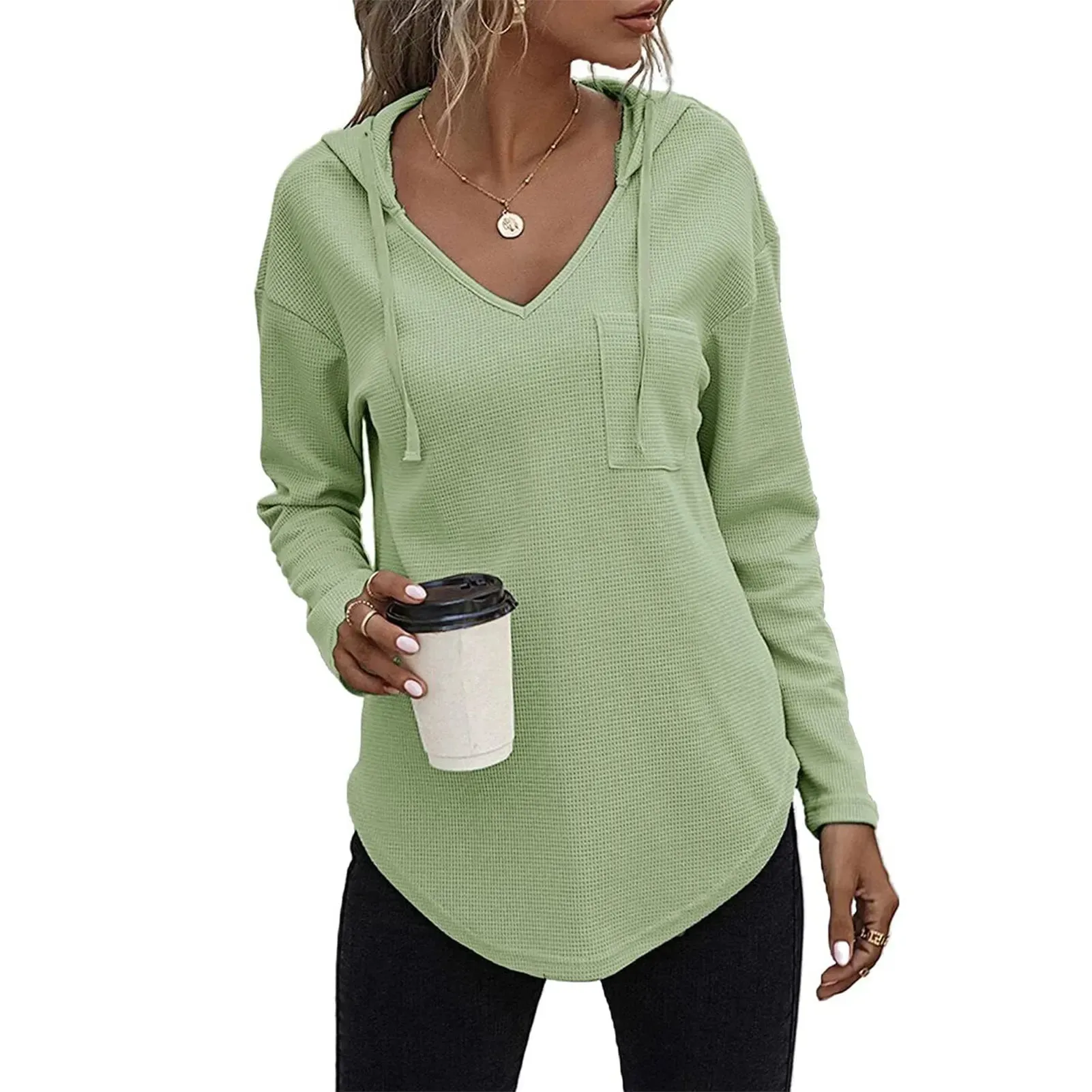 Women's Hoodies Pullover Tops Drawstring Long Sleeve Sweatshirts Fall Clothes With Pocket for Street Wear Date Travel