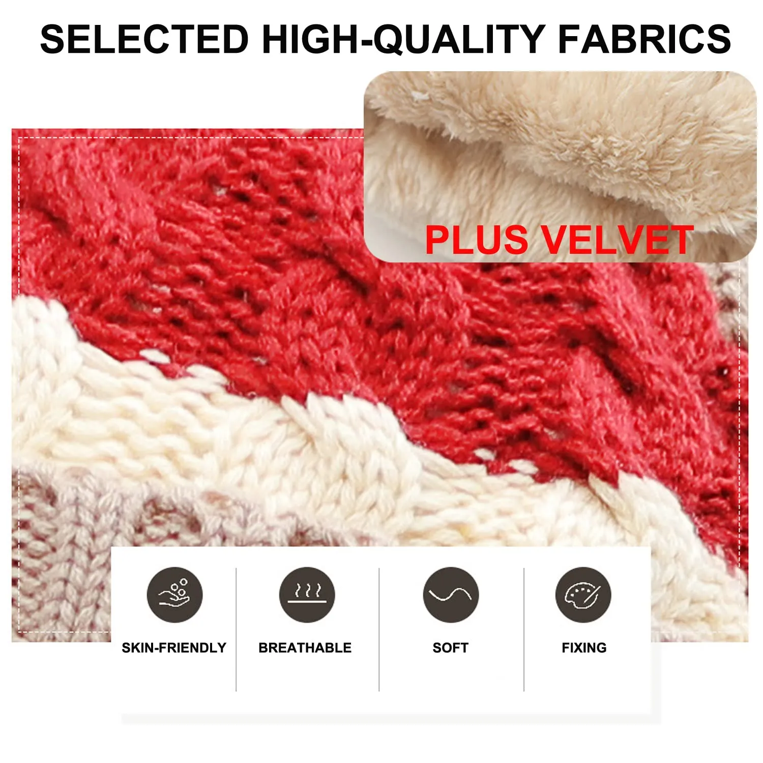 Women's Knitted Scarve and Pom Pom Beanie Hat Set