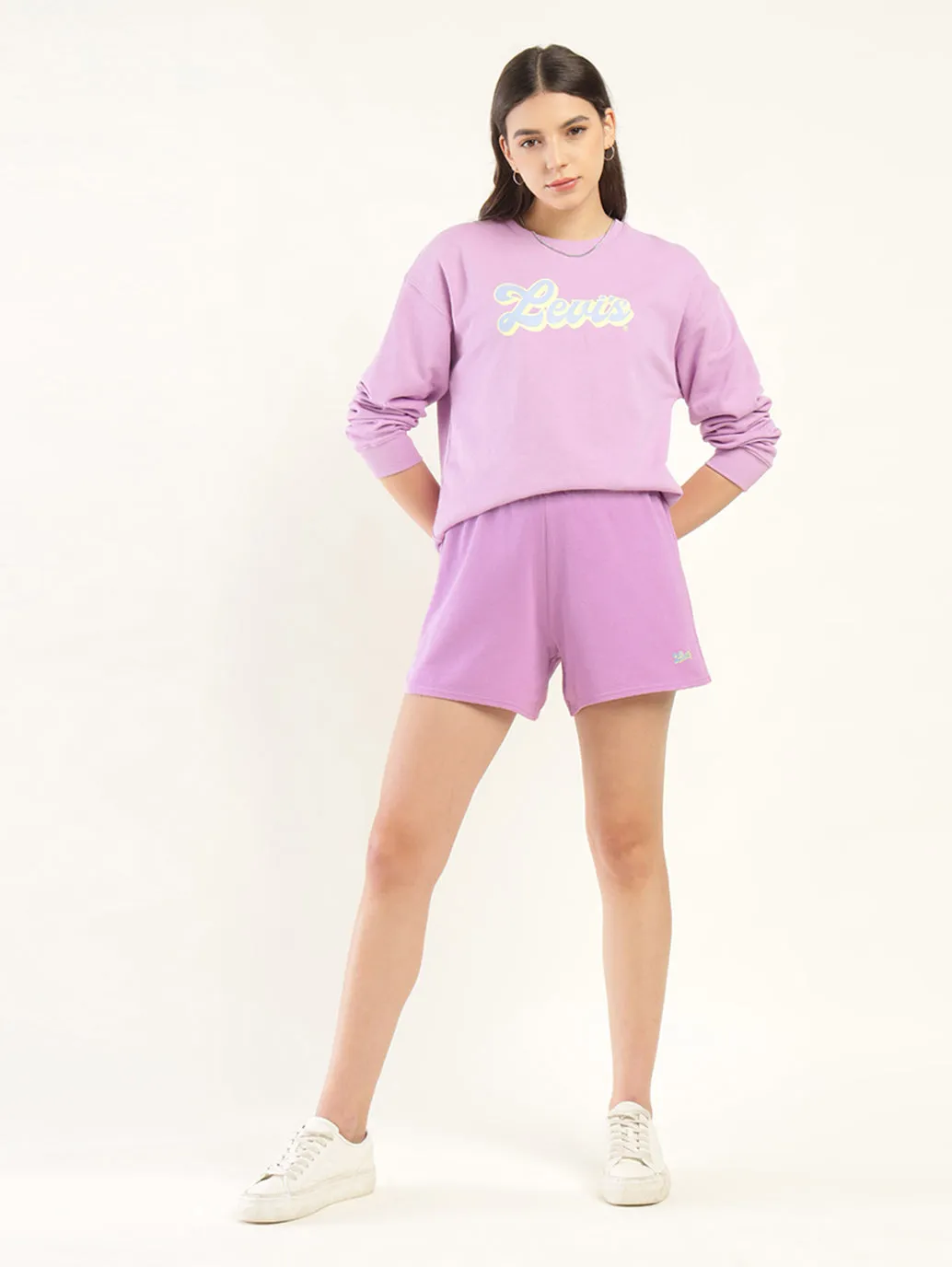 Women's Mid Rise Purple Regular Fit Shorts
