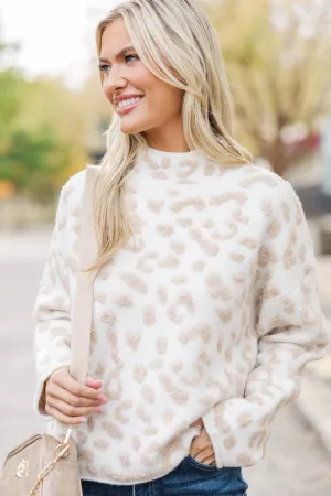 Work With You Ivory Leopard Sweater
