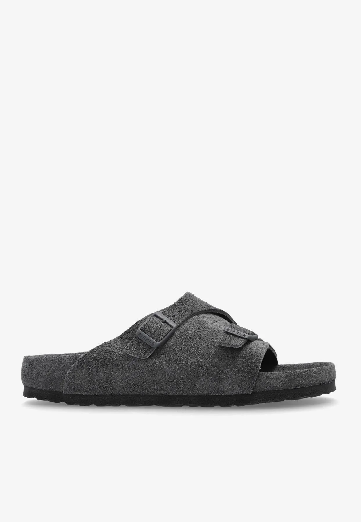 Zürich Double-Buckle Suede Slides